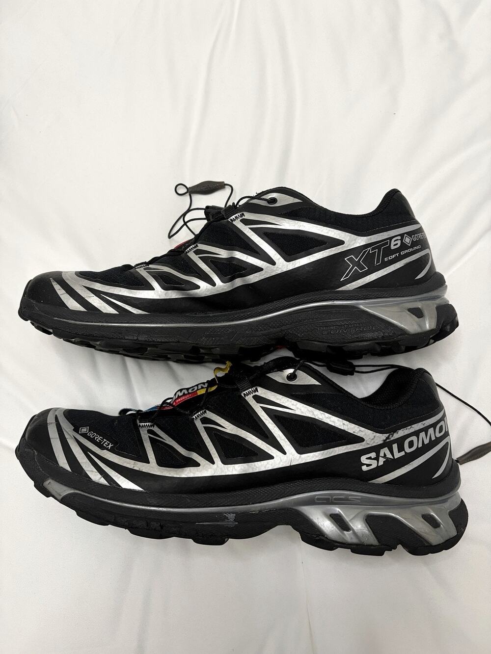 Salomon XT-6 Softground Gore-Tex Men’s 10.5 Black Silver Trail Shoes 474506